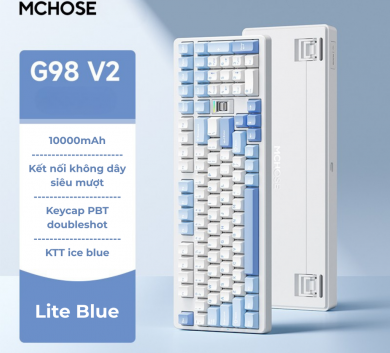 Phím cơ Mchose G98 V2 3 mode, có vặn volume, pin lên tới 10.000mah