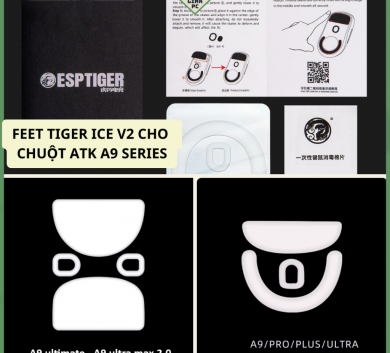 Tấm Feet chuột - Mouse feet Tiger Ice v2 feet chuột ATK ATK A9 Series (A9/SE/Plus/PRO/Ultra)
