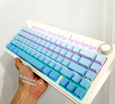 Phím Aula F75 Polar White Blue 3 Mode Like New