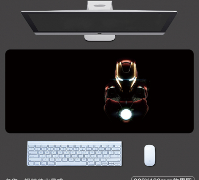 Pad chuột - deskmat size lớn 90x40 cm dày 4mm may viền - Mẫu Iron Man
