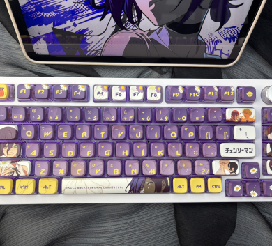 BỘ KEYCAP PUDDING REZE ANIME TRANSPARENT 4 CẠNH XUYÊN LED NHỰA PBT 122 PHÍM OEM PROFILE