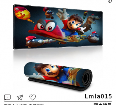 Pad chuột - deskmat size lớn 90x40 cm dày 4mm may viền - Mẫu Lmla015