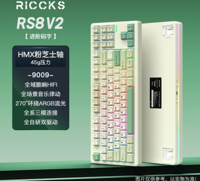 Bàn Phím Riccks RS8 V2 Retro 3 mode pin 4000 New - Sw HMX Pink Cheese