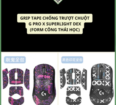 Miếng Dán Chống trượt | Grip Tape Chống Trượt Cho Chuột Logitech G pro x superlight 2 DEX (Bản công thái học)